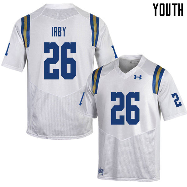 Youth #26 Martell Irby UCLA Bruins College Football Jerseys Sale-White - Click Image to Close